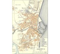 Aarhus Denmark Map Journal: Vintage Map Notebook