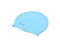 Aarika Cuffia da nuoto nera da donna per capelli lunghi cuffia da nuoto da uomo in silicone facile da montare, blu cielo, L