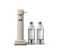 Aarke Carbonator 3, Gasatore D’Acqua Per Trasformare L’Acqua In Acqua Frizzante, 2 x Bottiglie (800ml), Finitura Sand