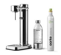 Aarke Carbonator lll con cilindro di CO2, macchina per acqua frizzante e carbonatoria, in acciaio inox, con bottiglia riutilizzabile in PET senza BPA, volume 1 l oz (acciaio inox)