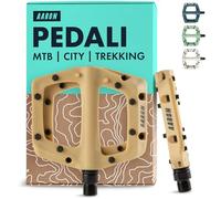 AARON Dirt - Pedali in plastica con Cuscinetti a Sfera sigillati di Alta qualità - Design Antiscivolo e Piatto, Dirt Bike e Mountain Bike (MTB), Trekking Bike, sabbia