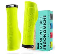 AARON Fit Impugnature per Biciclette con Imbottitura in Gel, impugnature Sportive Antiscivolo, impugnature per manubri per Bici elettriche, Trekking, Mountain Bike, Cross Bike, Fixie Gialle