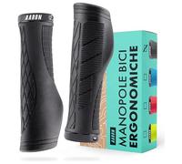 AARON Fit - Impugnature per Manubrio Bicicletta con Gel Ammortizzante - Design Sportivo in Gomma Antiscivolo - per Bici elettrica, da Trekking, Mountain Bike, da Cross, Fixie, ECC. - Nero