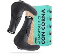 AARON Horn - Impugnature per manubrio bicicletta con gel ammortizzante - struttura ergonomica in gomma antiscivolo - per bici elettrica, da trekking, mountain bike, da turismo, ecc. - nero