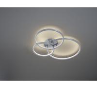 AARON PLAFONIERA LED ACCIAIO SATINATO 3 ANELLI CON TECNOLOGIA WIZ MULTIFUNZIONE D. 78CM LED 3000-6000K 3000LM 36W DIMMERABILE