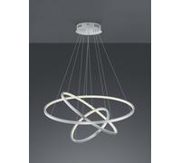 AARON SOSPENSIONE LED ACCIAIO SATINATO 3 ANELLI CON TECNOLOGIA WIZ MULTIFUNZIONE D. 80CM 3000-6000K 9200LM 78W