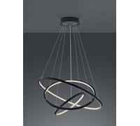 AARON SOSPENSIONE LED ANTRACITE 3 ANELLI CON TECNOLOGIA WIZ MULTIFUNZIONE D. 80CM 3000-6000K 9200LM 78W