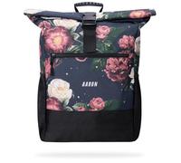 AARON Zaino rolltop per uomo e donna, con scomparto per laptop, incluso supporto AirTag, zainetto da donna in PET riciclato, per università, viaggi, vita quotidiana, rolltop, Mare Di Fiori, 18-26L