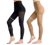 Aaronano 2 paia di collant a compressione da donna, 80D, senza piedi, 10-15 mmHg, supporto modellante opaco, Large-X-Large
