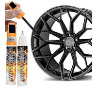 AAROVIBE Rimuovi Graffi Auto, Penna Ritocco Cerchioni Auto Nero Lucido, 2 in 1 Vernice Riparazione Graffi Cerchi, Vernice per Cerchioni Facile e Veloce, Kit Ritocco per Cerchioni in Lega (Nero)