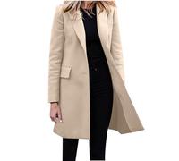 aaSccex Blazer lungo, blazer da donna, colore bianco, blazer lungo, elegante blazer, giacca lunga da lavoro, giacca da lavoro per attività all'aperto, trench oversize Coatigan Long Blazer, elegante