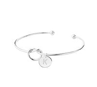 aaSccex Bracciale in acciaio inossidabile 8 per argento anelli 26 lettere alfabeto bracciale bracciale bracciale bracciali in argento per donne ragazze blu Mm acciaio gioielli, Taglia unica, Ferro