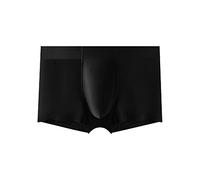 aaSccex Calecon - Boxer elasticizzato da uomo, senza cuciture, traspirante, per tenere i testicoli, comode, taglia media, slim fit, mutandine leggere, morbide, calecon da uomo, sport morbidi, Nero