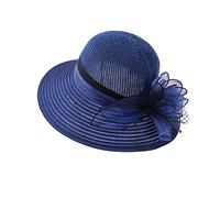 aaSccex Cappello Mucca Donne Cappello Matrimonio Della Chiesa Tea Party Larghezza Tesa Cappello Pescatore Con Tasca Laterale, Blu marino, Taglia unica