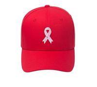 aaSccex Lions Cap Cappelli da donna per cancro al seno regolabile ricamato, cappello per la coscienza del cancro al seno, regali per donne Cap da uomo blu, Colore: rosso, Taglia unica