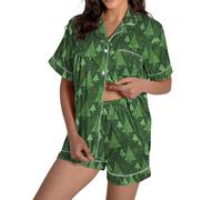 aaSccex Pigiama da donna in cotone per pantaloncini Homewear Set per le signore Loungewear Pigiama Pjs Set a maniche lunghe da donna Loungewear Uk Track Suit Set pantaloncini da notte Set, AG., XL