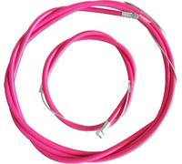 AASh - Set completo di cavi freno anteriore e posteriore con tappo a cilindro per bicicletta, colore: Rosa