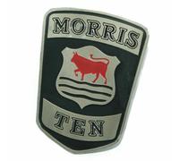 Nuovo Badge Logo Monogramma Morris Ten In Acciaio Nero Cromo S2U