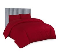 AATH Collection,Set copripiumino per letto singolo, matrimoniale, king size, in cotone egiziano, super king size, 100% lungo fiocco in morbido cotone con chiusura facile (matrimoniale, rosso)