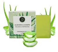 AATMANA Aloe-Vera & Champa Handmade Natural Bar Soap for Men & Women, Moisturizing Body & Face Soap, 7.9 Oz Soap Bars (3 Soap Set)