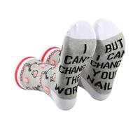 AATOP 1 paio di calzini per unghie per manicure, regalo per amanti delle unghie, calzini a compressione per nail tech, regalo di ringraziamento, CAMBIA IL MONDO 2uk, Etichettalia unica