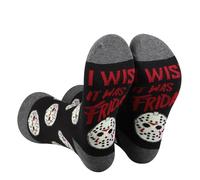 AATOP 2 paia di calzini horror Jason I Wish It Was Friday Horror Movie Calzini horror film horror regali fan regali Halloween a tema calzino, Vorrei che fosse venerdì Sku, 42