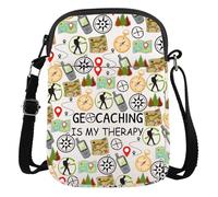 AATOP Geocaching Crossbody Bag Geocache Amante Regalo Geocache Regalo Geocache Suppliestreasure Hunter Wallet Bag, Il geocaching è la mia terapia Cb3, large