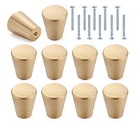 Aatpuss 10 Pezzi Pomolo per Mobile Rotondo, Maniglia del Cassetto in Lega di Alluminio a Foro Singolo, Pomello del Cassetto Dorato con Viti, Adatto per Librerie, Armadi, Cassetti