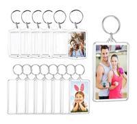 Aatpuss 20 pezzi ortachiavi inacrilico personalizzato, Portachiavi trasparente, Portachiavi per auto in acrilico,Portachiavi in plastica acrilica, Buono per bomboniere e ricordi