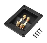 Aatraay Scatola Terminale a 4 Morsetti, Terminale per Altoparlante con Cablaggio Placcato in Rame con Piastra di Base Spessa 3 Mm per Installazione di Amplificatori per Altoparlanti