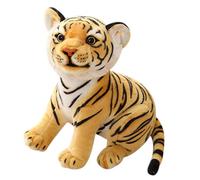 Aatraay Simpatico Peluche Tigre, Bambola di Peluche Morbida con Modellazione Realistica per la Camera da Letto del Divano della Decorazione della Casa dei Bambini (Tigre gialla 27 cm)