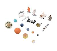 Aatraay Statuetta Spaziale Dell'astronauta, Modello di Pianeti con e 9 Pianeti Principali, Collezione in PVC Artigianale, per Giocattoli e Apprendimento di Avventure Spaziali