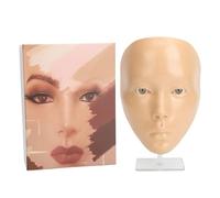 Aatraay Tavola Pratica per il Trucco, Manichino Integrale in Silicone 5D con Supporto in Plastica, Strumento di Formazione per il Trucco Riutilizzabile per Principianti Appassionati di (Pelle bianca)