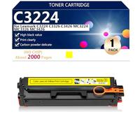 aauot C3224 C3220K0 C3220C0 C3220M0 C3220Y0 Cartuccia Toner Compatibile (Senza Chip) per Lexmark C3224 C3326 C3426 MC3224 MC3326 MC3426 Stampanti, Accessori Elettronici,Yellow