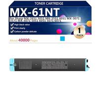 aauot Cartucce Toner Compatibili MX-61NT di Ricambio per Sharp MX-2651 3051 MX-3551 4051 MX-3071 3571 MX-4071 5051 6051 5071 6071 Stampanti, Alto Volume di Stampa,Cyan