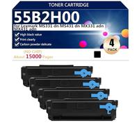 aauot Cartuccia Toner ad Alta capacità Compatibile 55B2H00 per Lexmark MS331 dn MS431 dn MX331 adn MX431 adn Stampante, Stampa Fluida,4*Black