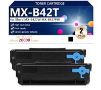 aauot MX-B42T Cartucce di Toner Compatibili per Sharp MX-B427PW MX-B427W Stampanti, alta Capacità 20000 Pagine, due Specifiche Disponibili,2*Black-with chip