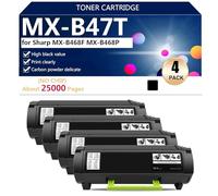 aauot MX-B47T Cartuccia Toner Compatibile per Sharp MX-B468F MX-B468P Stampanti, Stampa ad alto Volume (senza Chip),Black-4 pack