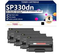 aauot SP330dn Cartuccia Toner Compatibile per RICOH AFICIO SP330 SP330DN SP330 SP330SFN SP330H Stampanti, con Chip, Alta Capacità 7000 Pagine, Stampa Trasparente,Black-4 pack