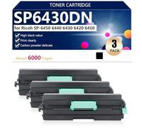 aauot SP6430DN Cartucce Toner Compatibili per Ricoh SP-6450 6440 6430 6420 6410 Stampanti,Stampa Nitida,3*Black
