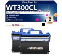 aauot WT300 ontenitore per Toner di Scarto Compatibile per Brothe HL-4150CDN 4570CDW 4570CDWT MFC-9460CDN Stampanti , ad alta Capacità 52000 Pagine, per Stampa ad alta Definizione,Black-2 pack