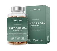 Aavalabs Ginkgo Biloba 7500mg | Bacopa, ginseng e vitamina B | Scorta