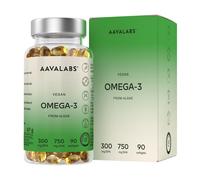 Aavalabs Omega 3 Vegano da Alghe | 750 mg DHA + 300 mg EPA | Forma TG