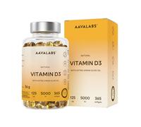 Aavalabs Vitamina D3 5000 UI | Immunità, ossa, muscoli | Scorta lunga