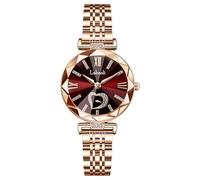 AAVEDA Orologio da donna, alla moda, con cinturino in maglia color oro rosa, al quarzo, impermeabile, con diamanti, S0.6x4.5, Bracciale