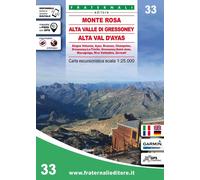 aavv Carta n. 33. Monte Rosa, Alta Valle di Gressoney, Alta Val d'Ayas. Ca (Map)