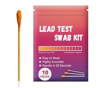 AAwipes Kit di tamponi per test di piombo (10 tamponi di prova in sacchetto sigillabile) risultati in 20 secondi utilizzando solo acqua. Strisce reattive per vernici, piatti, giocattoli, metallo,