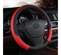AAXgy Coprivolante Auto per Opel Karl 2015-2019,Copri Sterzo per Auto in Pelle Microfibra,Antiscivolo Traspirante Durevole Copertura di Volante-Facile da Installare,B-Red