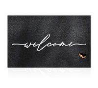 AAZZKANG Benvenuto zerbino antiscivolo esterno interno tappetino durevole ultra assorbente fango facile da pulire porta d'ingresso tappeto nero