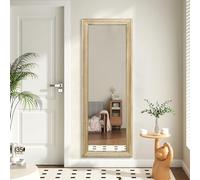 AAZZKANG Grande specchio rettangolare a figura intera, cornice in legno, 110 x 35 cm, specchio a corpo intero per camera da letto, soggiorno, bagno, ingresso, corridoio, da appendere